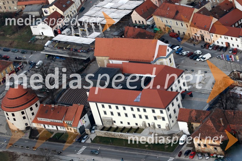 Sodni stolp, Minoritska cerkev in Lutkovno gledališče MariborMaribor in okolica iz zraka