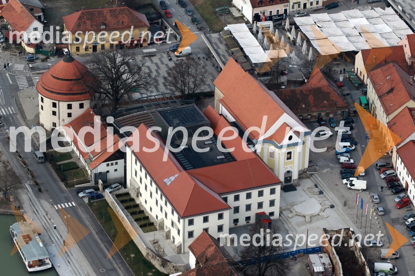 Sodni stolp, Lutkovno gledališče Maribor in Minoritska cerkevMaribor in okolica iz zraka