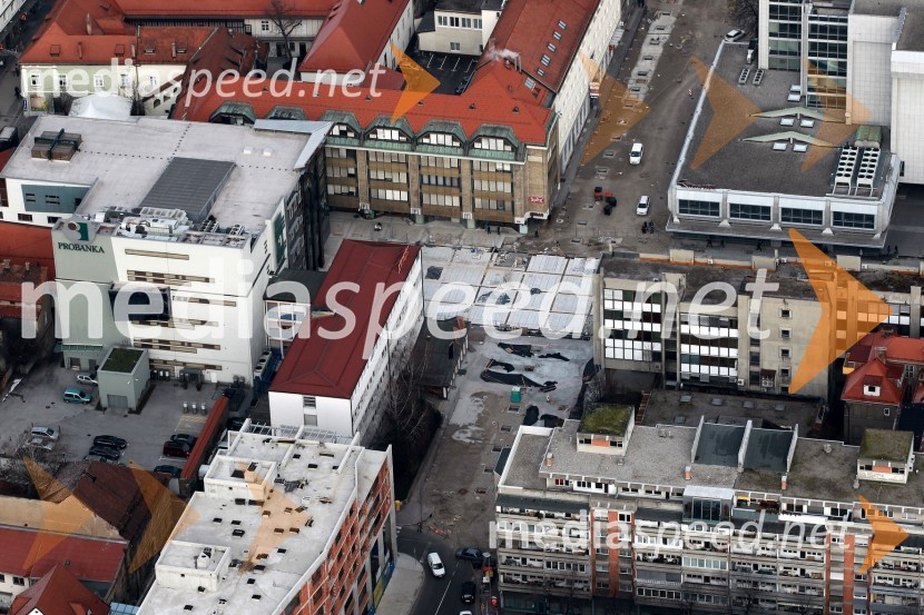 Probanka in Časopisna hiša VečerMaribor in okolica iz zraka