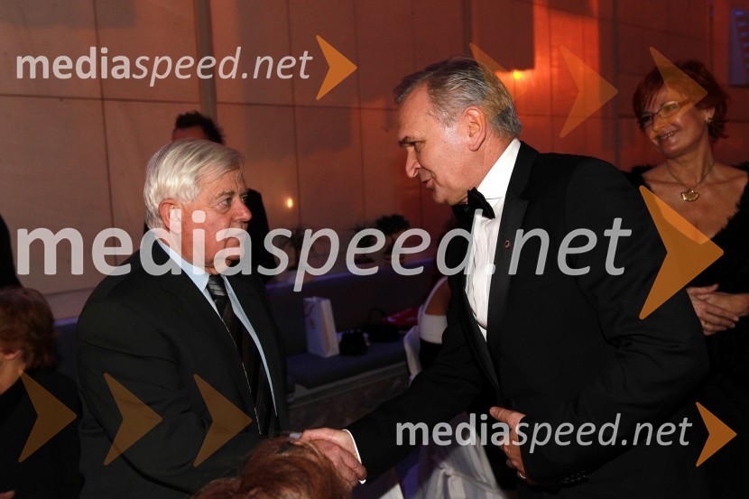 Milan Kučan, nekdanji predsednik Republike Slovenije in Nedeljko Dabić, podjetnikVeliki dobrodelni Lions ples