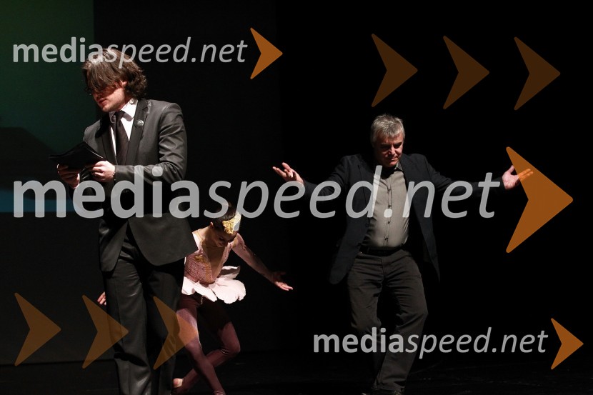 Boštjan Kljun, povezovalec večera, Staša Tušar, baletka in Zoran Predin, glasbenikVeliki dobrodelni Lions ples