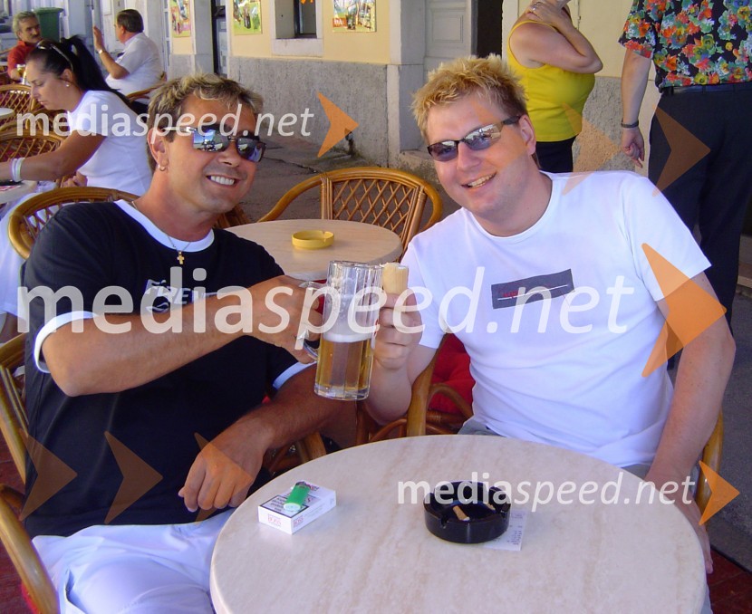 Fredi Miler in voditelj na televiziji Net Tv Miro V. KodričFredi Miler dobrodelni nastop v Poreču