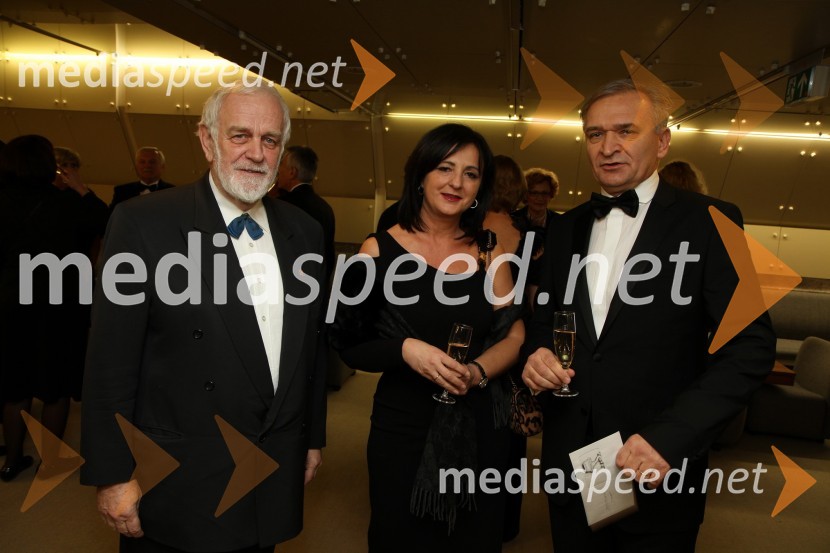 Mitja Meršol, nekdanji urednik Dela in Nedeljko Dabić, podjetnik s soprogoVeliki dobrodelni Lions ples