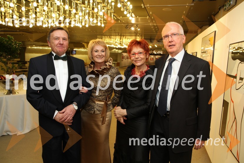 Borut Lah, solastnik podjetja LTH, Mariča Lah, izvršna direktorica Trgovinske zbornice Slovenije, Ivan Ketiš, ravnatelj Srednje elektro - računalniške šole Maribor in soproga AlenkaVeliki dobrodelni Lions ples