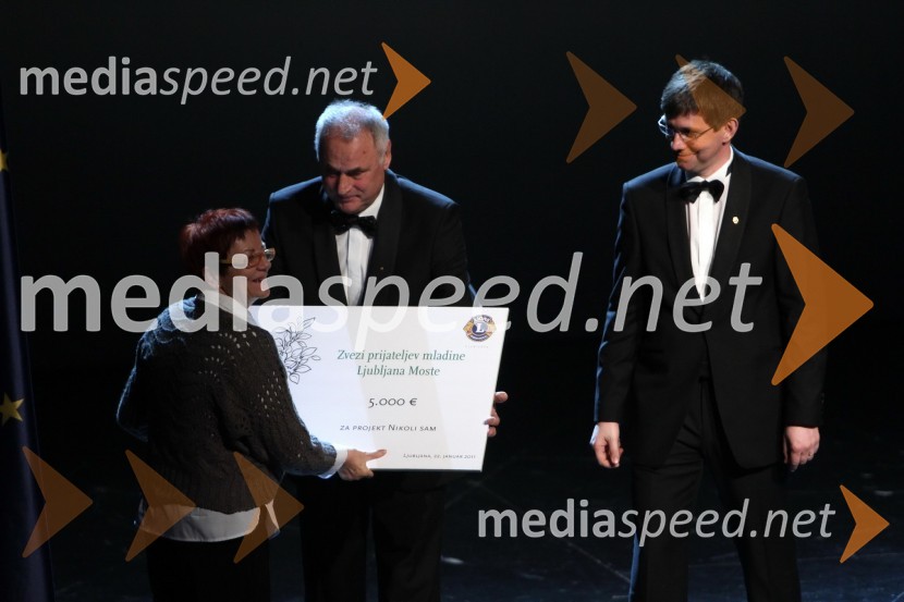 ..., ... in Martin Logar, predsednik Lions kluba LjubljanaVeliki dobrodelni Lions ples