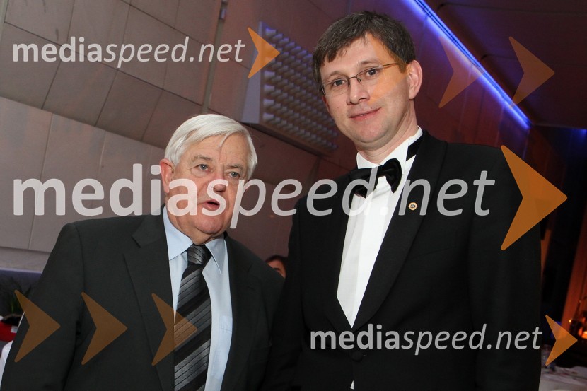 Milan Kučan, nekdanji predsednik Republike Slovenije in Martin Logar, predsednik Lions kluba LjubljanaVeliki dobrodelni Lions ples