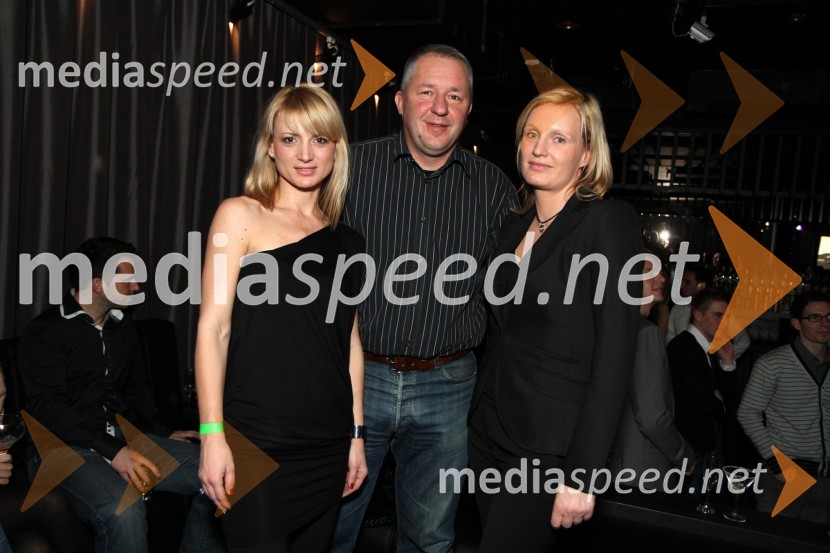 Metka Pevec Kejžar, odnosi z javnostjo Autocommerce, Štefan Vöröš, generalni direktor AC Intercar, d.o.o. in Claudia Lakner, AutocommerceMartini Gold Party