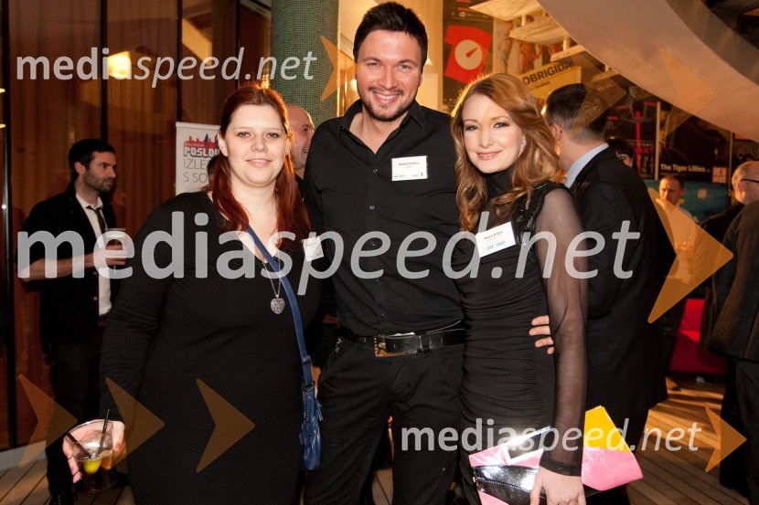 	Katarina Puček, Radio 1, Robert Roškar, moderator na Radio 1 in Mojca Krajnc, trženje Radio 1Ponovoletno poslovno srečanje Infonet medie in CMT