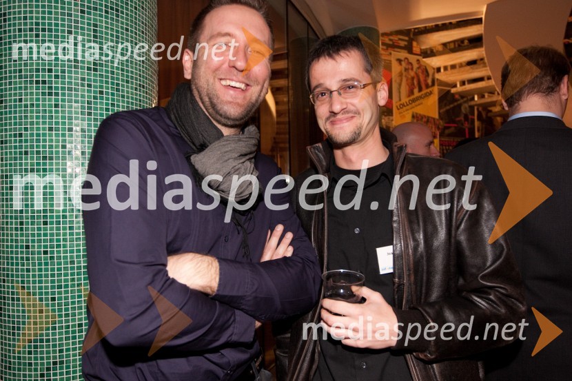 Mladen Lulič, Paideia Script in Jean Frbežar, moderatorPonovoletno poslovno srečanje Infonet medie in CMT