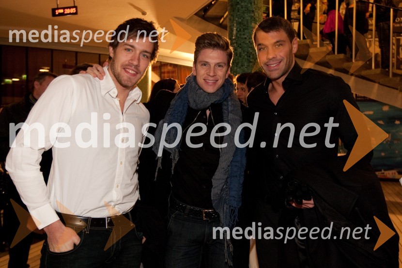 Marko Janko, Mister Slovenije za Mister International 2010, Erik Ferfolja, novinar, maneken in Bojan Ilijanič, mister Universe 2010Ponovoletno poslovno srečanje Infonet medie in CMT