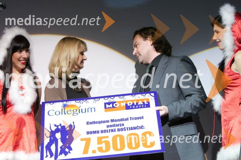 Tatjana Popović, Dom Dolfke Boštjančič in Dominik S. Černjak, član uprave Collegium Mondial TravelPonovoletno poslovno srečanje Infonet medie in CMT