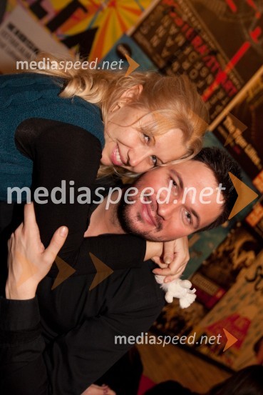 Darja Štravs Tisu, moderatorka na Radio 1 in Robert Roškar, moderator na Radio 1Ponovoletno poslovno srečanje Infonet medie in CMT