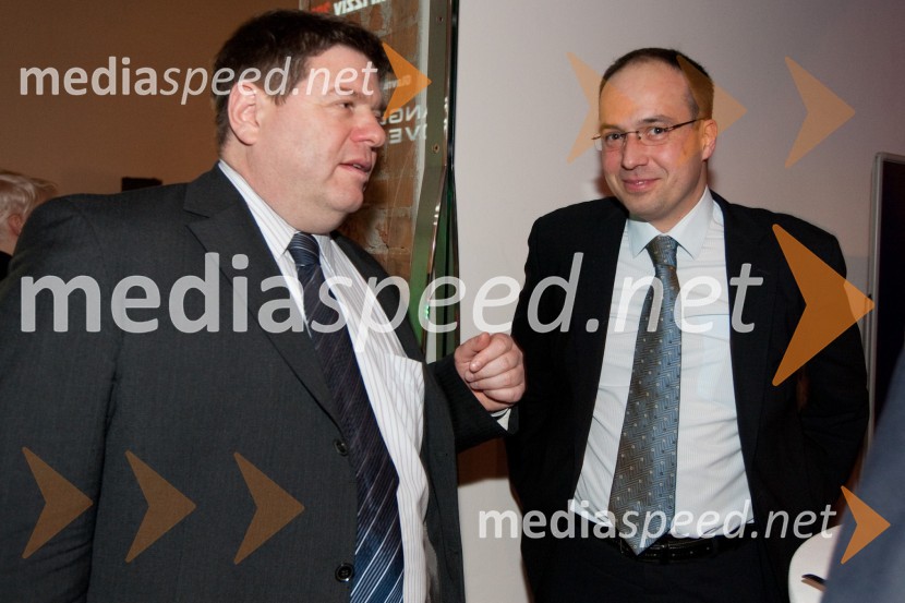 Peter Frankl, odgovorni urednik in direktor Časnika Finance in Leo Oblak, predsednik uprave Infonet media d.d.Managerski izzivi 2011