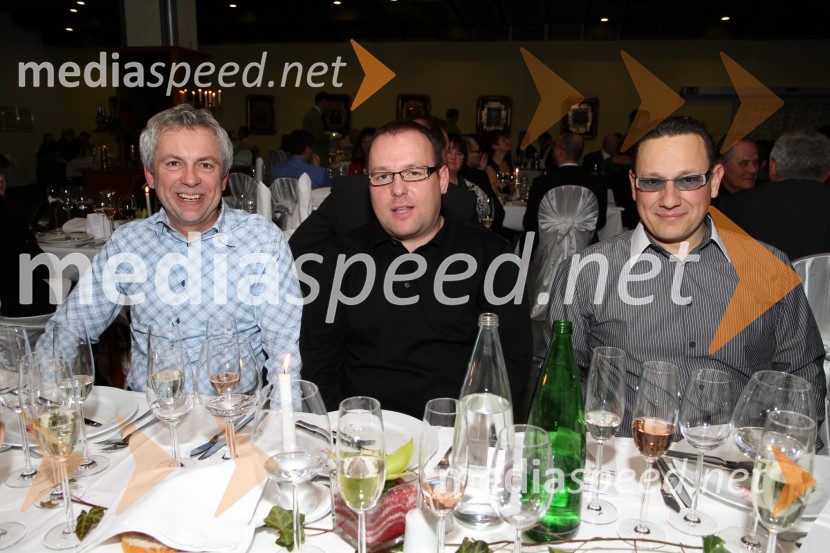 Beno Klojčnik, Miran Jug, direktor podjetja Petrol Tehnologija d.o.o. in mag. Peter Kavčič, podjetniški svetovalec ter prokurist podjetja comTEC
16. noč penin