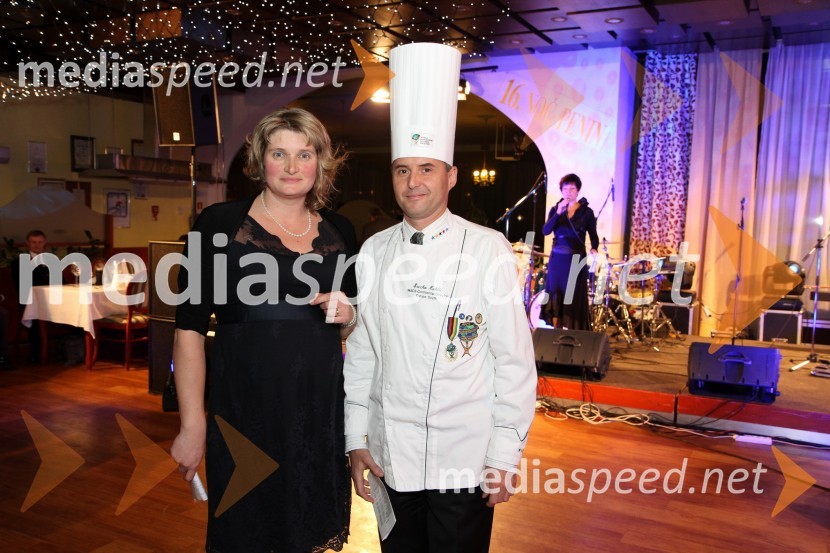 Klavdija Topolovec Špur, enologinja Radgonskih goric in Srečko Koklič, sekretar Društva kuharjev in slaščičarjev Slovenije16. noč penin