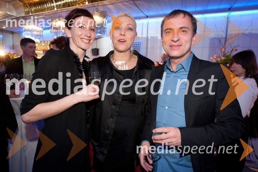 Sanja Neškovič Peršin, baletna plesalka, Neda Rusjan Bric, igralka, režiserka in Blaž Peršin, direktor Mestnega muzeja LjubljanaProslava ob kulturnem prazniku in podelitev Prešernovih nagrad