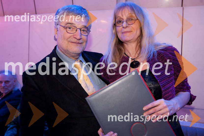 Janez Suhadolc, oblikovalec in Lilijana Praprotnik Zupančič, ilustratorkaProslava ob kulturnem prazniku in podelitev Prešernovih nagrad