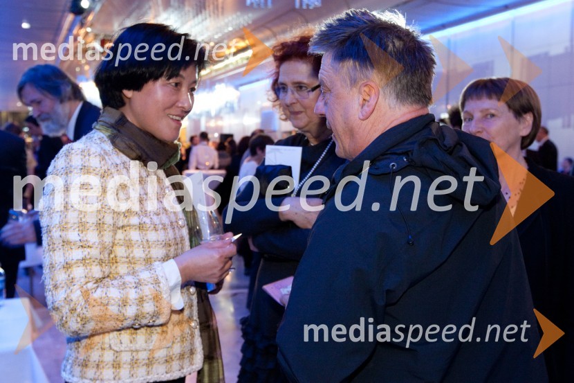 Huiquin Wang, slikarka in Andrej Rozman Roza, igralecProslava ob kulturnem prazniku in podelitev Prešernovih nagrad