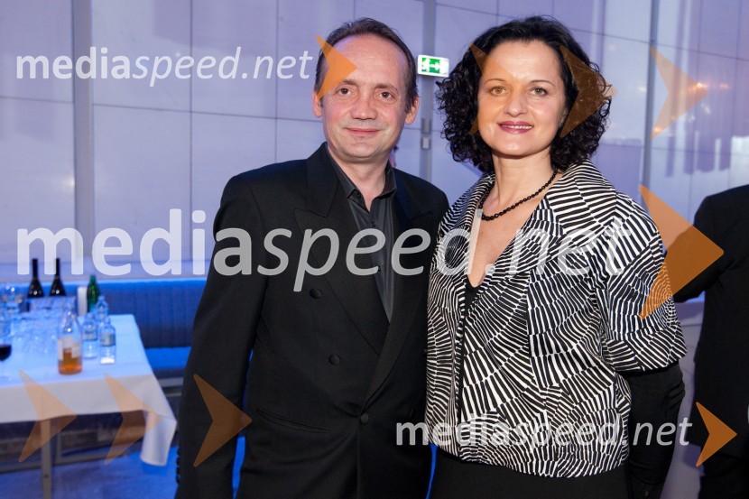 Ludvik Bagari, igralec in Irena Brunec Tebi, kiparkaProslava ob kulturnem prazniku in podelitev Prešernovih nagrad