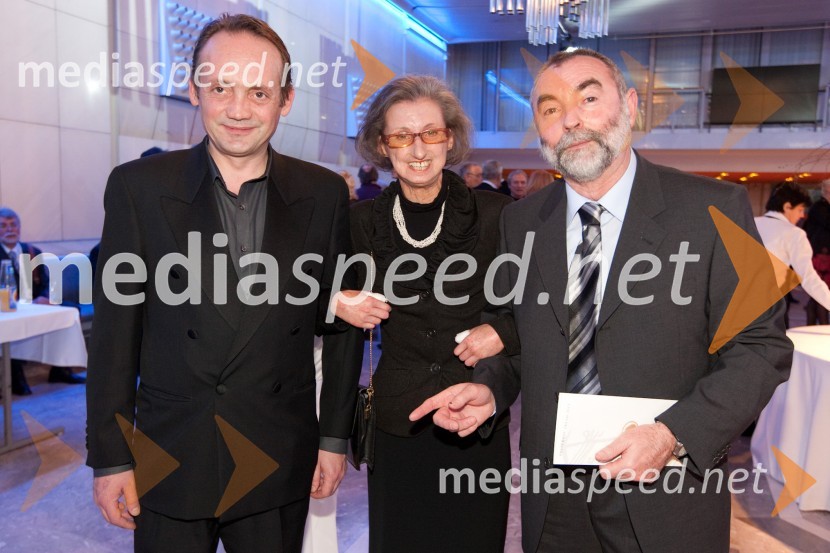 Ludvik Bagari, igralec in Franc Obal, nekdanji direktor galerije Murska Sobota s soprogoProslava ob kulturnem prazniku in podelitev Prešernovih nagrad