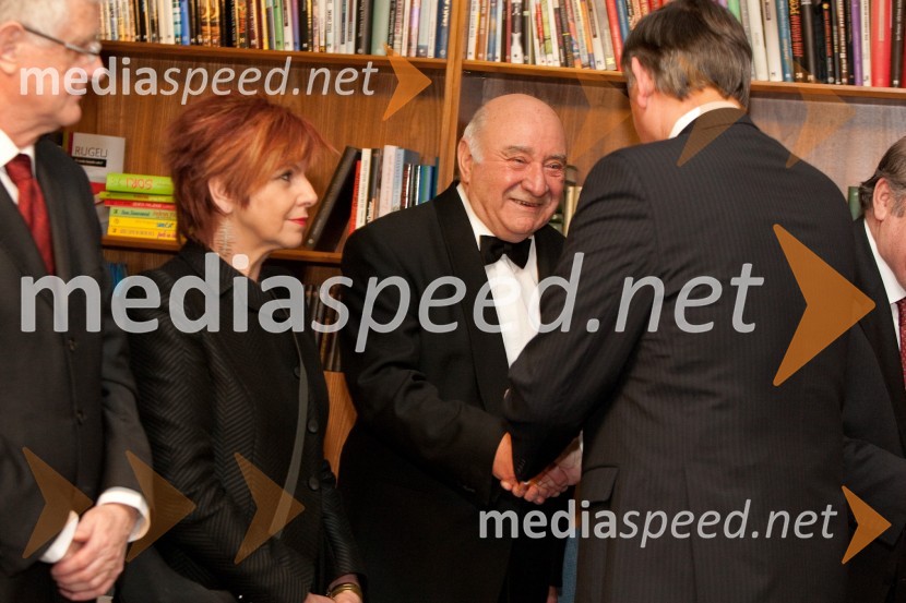 	Majda Širca, ministrica za kulturo, Anton Nanut, dirigent in dr. Danilo Türk, predsednik Republike SlovenijeProslava ob kulturnem prazniku in podelitev Prešernovih nagrad