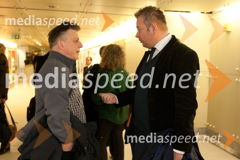 Andrej Rozman Roza, igralec in Robert Waltl, direktor Mini teaterProslava ob kulturnem prazniku in podelitev Prešernovih nagrad