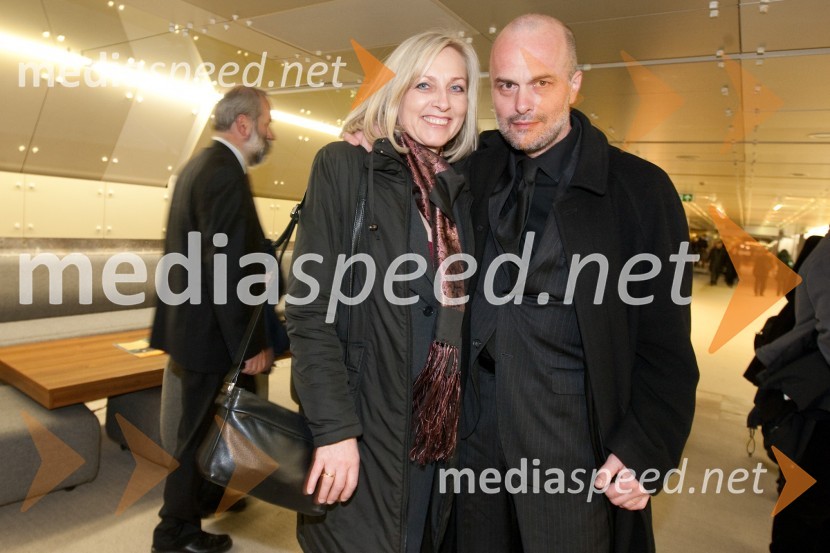 Janez Lombergar, vd direktorja Televizije Slovenija in soproga Barbara Volčič LombergarProslava ob kulturnem prazniku in podelitev Prešernovih nagrad