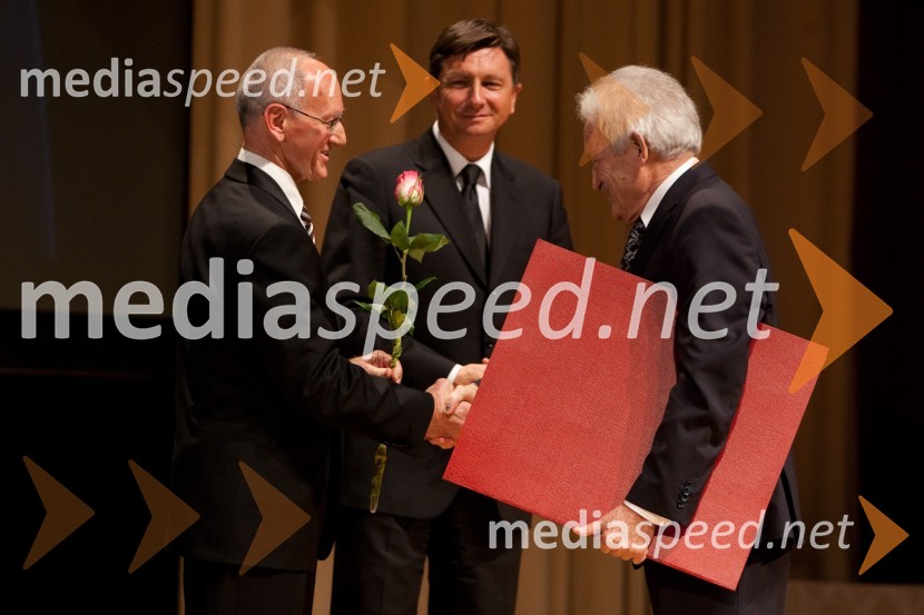 Miro Cerar, nekdanji gimnastičar in predsednik Olimpijske akademije ter ambasador za fair play, Borut Pahor, predsednik vlade Republike Slovenije in Milan Kneževič, šahist46. podelitev Bloudkovih priznanj za leto 2010