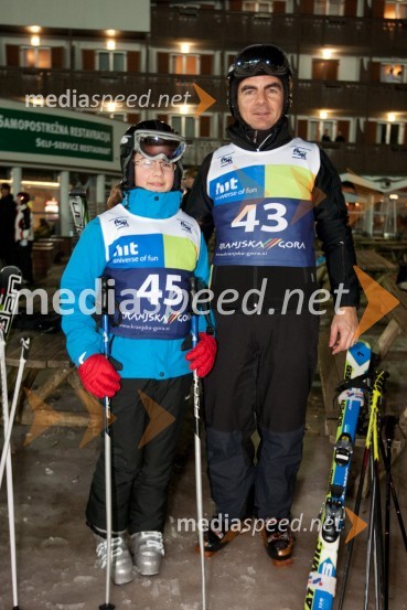 Danilo Tomšič, direktor področja prodaja in marketing v podjetju Mobitel ter hči TinaLions Ski Open 2011