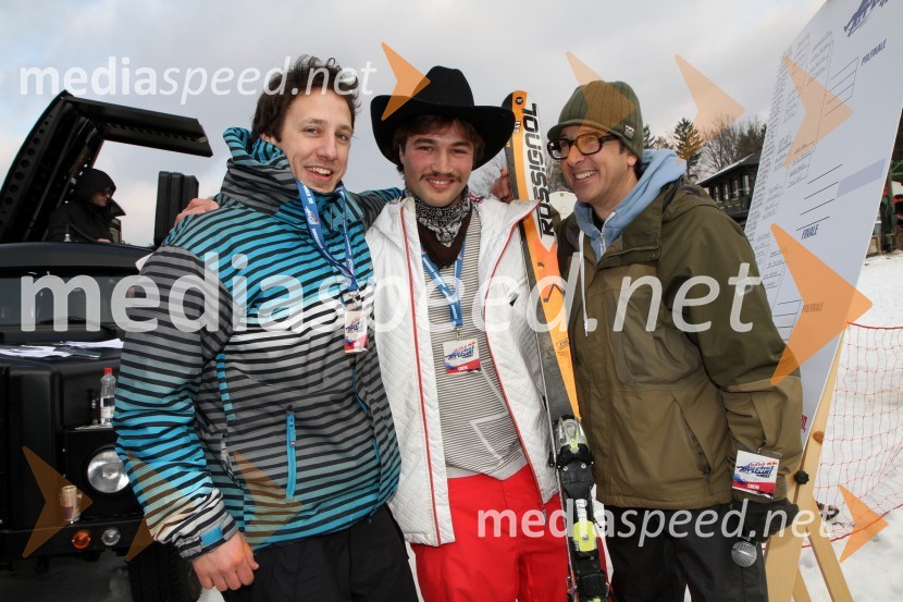 Marko Pajnik, organizator dogodka, Filip Flisar, smučar prostega sloga ter Aljoša Rebolj, fotograf in povezovalec dogodka1. Red bull pležuharski spektakel