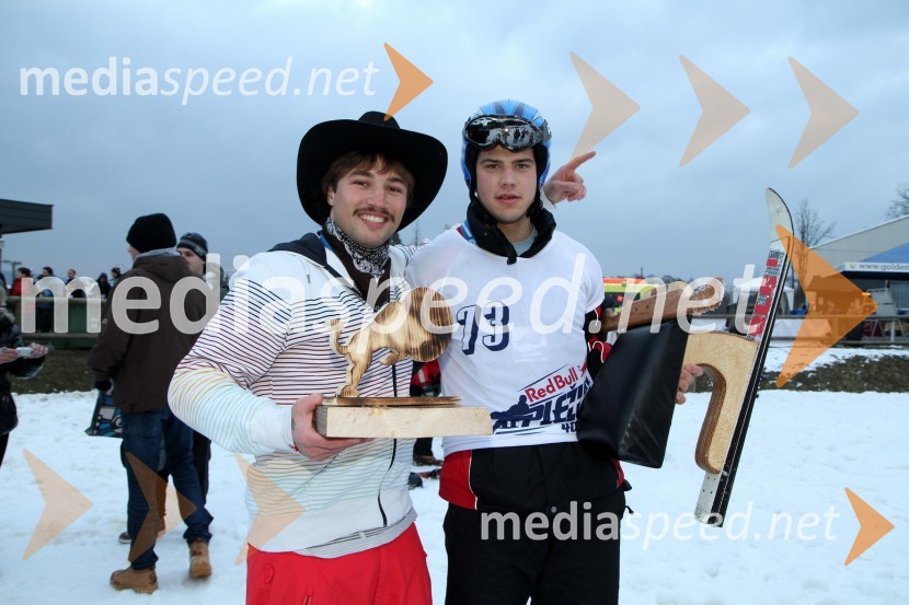 Filip Flisar, smučar prostega sloga in Gregor Ravnjak, 2. mesto1. Red bull pležuharski spektakel