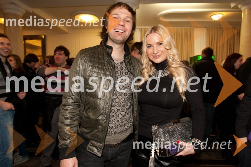 Kristjan Magdič, direktor firme Frontal in Danica Lovenjak, voditeljica vremenaBujta repa, prekmurski žur v Ljubljani