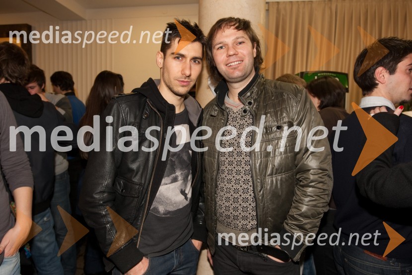 Jože Baša, režiser in Kristjan Magdič, direktor firme FrontalBujta repa, prekmurski žur v Ljubljani