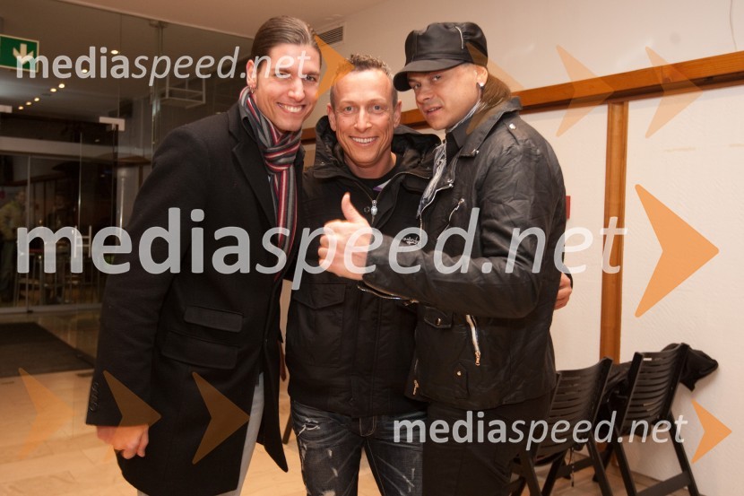 Matic Ajdič, kitarist, Boštjan Zupančič, član skupine Victory in Samuel Lucas, glasbenikKoncert za Nino Wabra