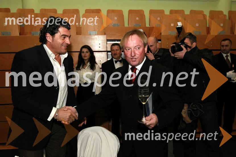 Alberto Tomba, nekdanji italijanski smučar in Bojan Križaj, nekdanji smučarBela večerja ob 50 letnici Pokala Vitranc