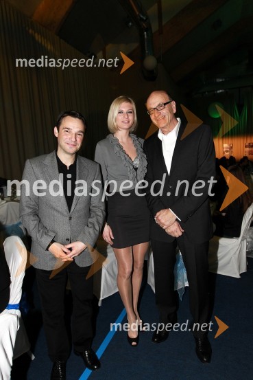 Danilo Ferjančič, generalni direktor Porsche Slovenija d.o.o., Marika Savšek, miss Universe 2010 in Heinz Slesak, generalni direktor Porsche Slovenija d.o.o..Bela večerja ob 50 letnici Pokala Vitranc