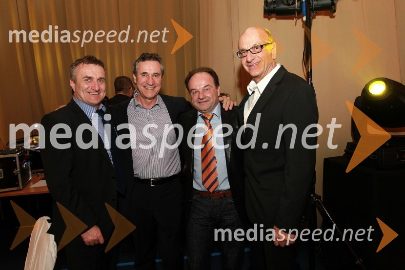 Gerry Jekl, vodja igrišča za golf Bled, Franz Gruber, zmagovalec pokala Vitranc leta 1983, Peter Frey, zmagovalec pokala Vitranc leta 1970 in Heinz Slesak, generalni direktor Porsche Slovenija d.o.o.Bela večerja ob 50 letnici Pokala Vitranc