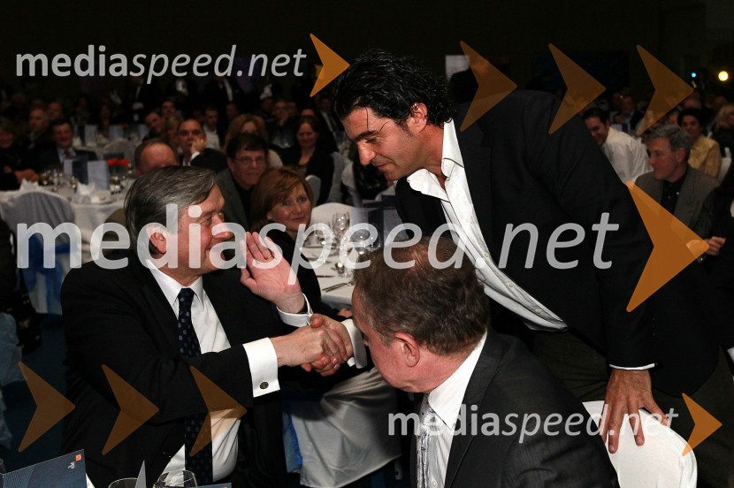 Dr. Danilo Türk, predsednik Republike Slovenije in Alberto Tomba, nekdanji italijanski smučarBela večerja ob 50 letnici Pokala Vitranc