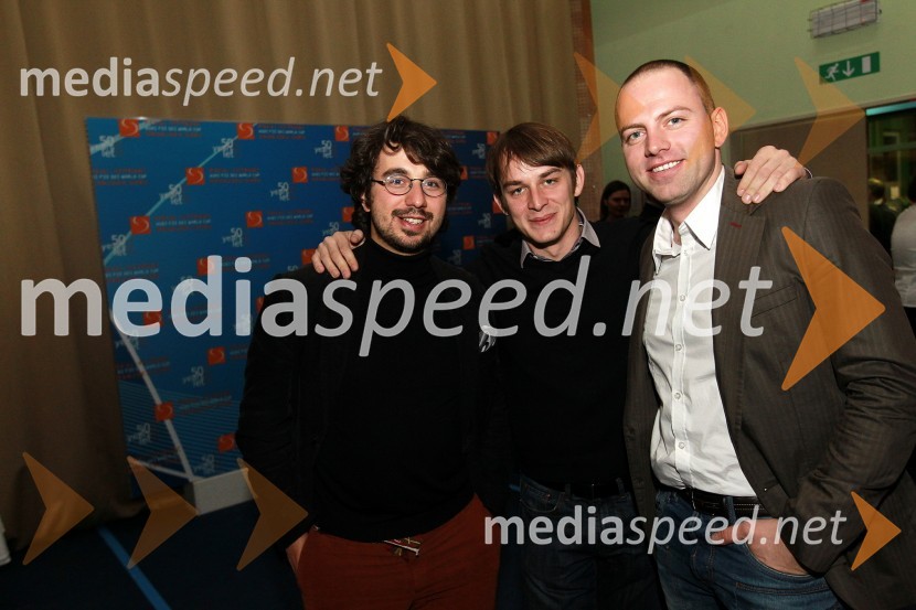 Tine Kračun, direktor podjetja Intermedius d.o.o., Filip Remškar in Nino Klinger, SNS MariborBela večerja ob 50 letnici Pokala Vitranc