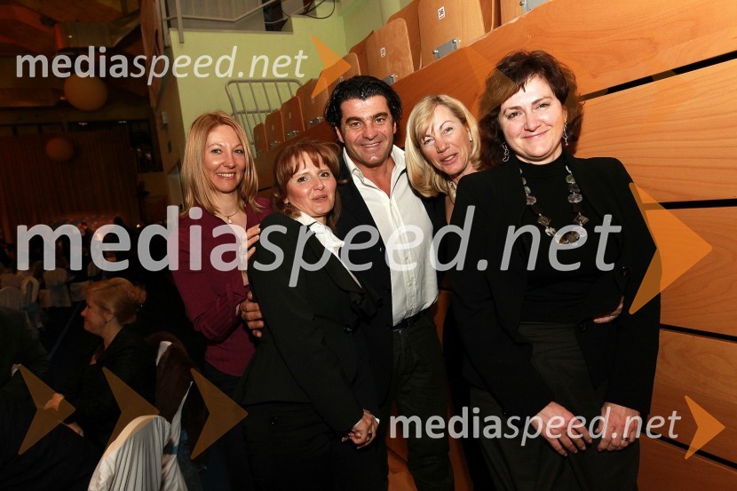 Alberto Tomba, nekdanji italijanski smučar (v sredini)Bela večerja ob 50 letnici Pokala Vitranc