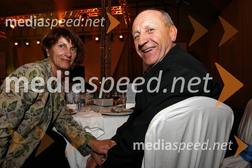 Branko Pavlin, predsednik uprave Dnevnik in soprogaBela večerja ob 50 letnici Pokala Vitranc