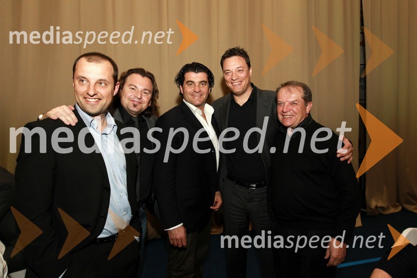 Janko Grebenc, Dominik S. Černjak, član uprave Collegium Mondial Travel, Alberto Tomba, nekdanji italijanski smučar, Sandi Kuplen, direktor Collegium Mondial Travel in Christian Mayer, nekdanji smučarBela večerja ob 50 letnici Pokala Vitranc