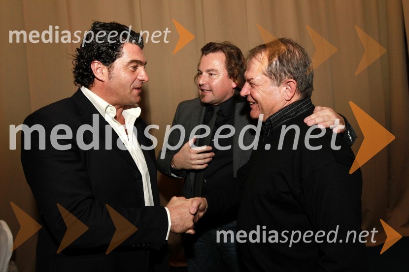 Alberto Tomba, nekdanji italijanski smučar, 	Dominik S. Černjak, član uprave Collegium Mondial Travel in ...Bela večerja ob 50 letnici Pokala Vitranc