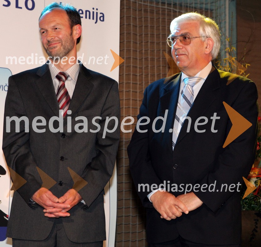 Miha Lampreht, direktor radijskih programov RTV in Aleks Štakul, generalni direktor RTV Slovenija SlovenijaŠportnik zime Val-a 202 Komenda