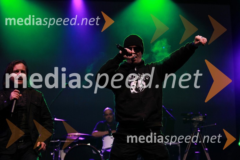 Matjaž Jelen, pevec in Tomi Meglič, pevec skupine Siddharta50. Pokal Vitranc, XL Party