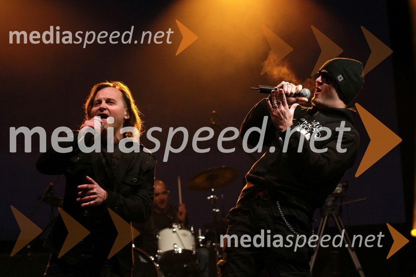 Matjaž Jelen, pevec in Tomi Meglič, pevec skupine Siddharta50. Pokal Vitranc, XL Party