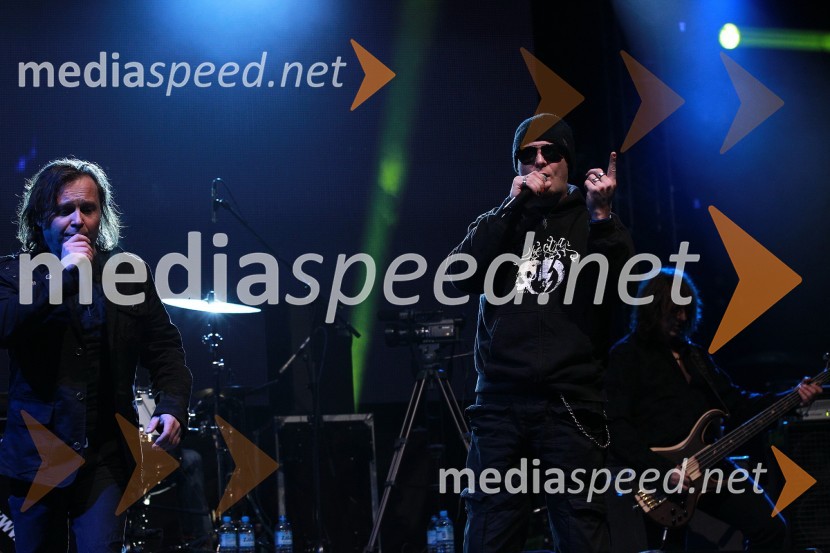 Matjaž Jelen, pevec in Tomi Meglič, pevec skupine Siddharta50. Pokal Vitranc, XL Party