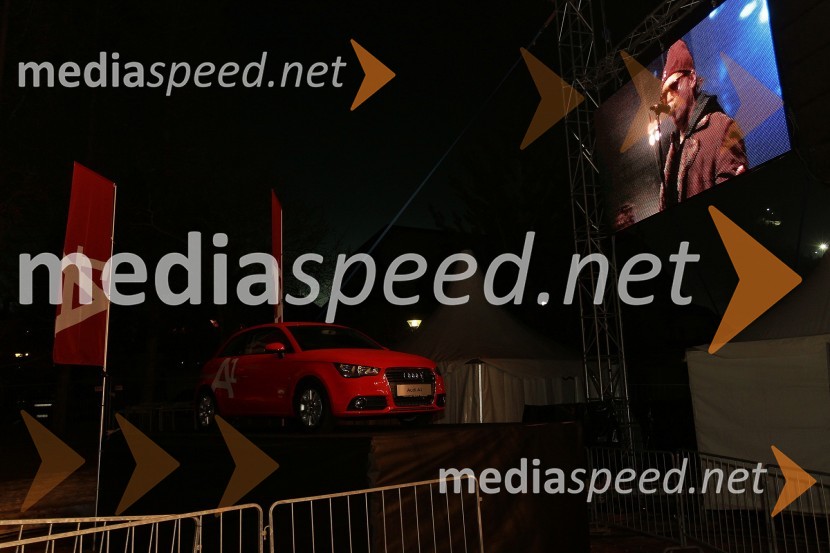 Audi A1 in Grega Skočir, pevec skupine Big Foot Mama50. Pokal Vitranc, XL Party