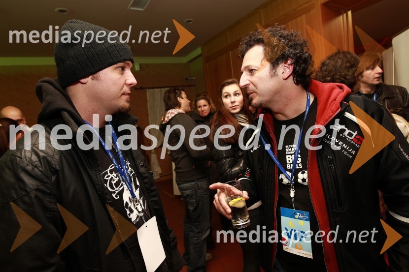 Tomi Meglič, pevec skupine Siddharta in Patrick Vlačič, minister za promet ter član skupine Heaven X50. Pokal Vitranc, XL Party