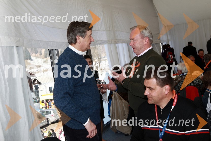 Dr. Danilo Türk, predsednik Republike Slovenije, Gerhard Dörfler, koroški deželni glavar in Jure Žerjav, župan Kranjske Gore50. Pokal Vitranc, slalom
